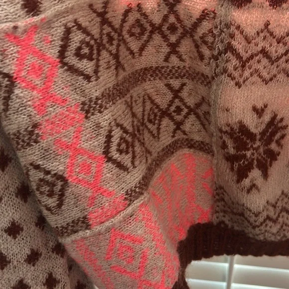 NWOT Free People Cropped Balloon Sleeve Snow Globe Gingerbread Cookie Sweater S - Picture 5 of 5